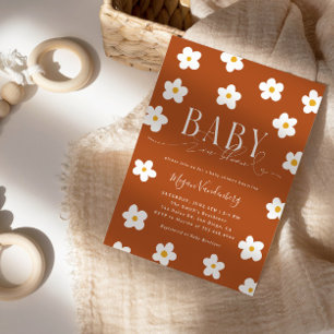 Baby In Bloom Shower White Daisies Invitation