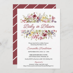 Baby in Bloom Shower Wildflower Invitation