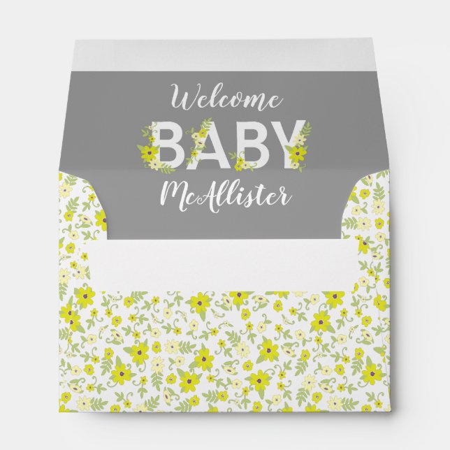 Baby in Bloom Shower Yellow Envelope (Back (Bottom))