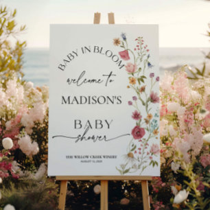 Baby In Bloom Sign Baby Shower Welcome Sign