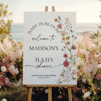 Baby In Bloom Sign | Baby Shower Welcome Sign