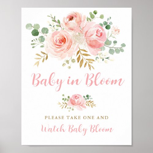Baby in Bloom Sign Flower Favors Sign