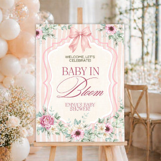 Baby in Bloom Sign Girl Shower Decor