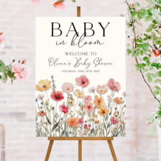 Baby in Bloom Sign, Wildflower Baby Shower Welcome Foam Board