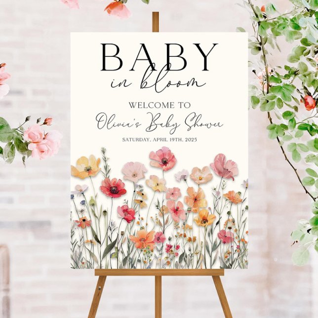 Baby in Bloom Sign, Wildflower Baby Shower Welcome Foam Board (Creator Uploaded)