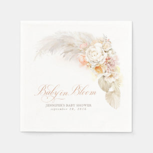 Baby in Bloom Soft Light Flowers Baby Shower Napkins