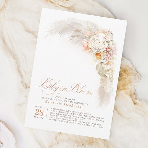 Baby in Bloom Soft Pastel Floral Baby Shower Invitation