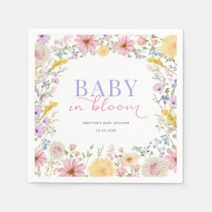 Baby in Bloom: Soft Wildflower Meadow Baby Shower Napkins
