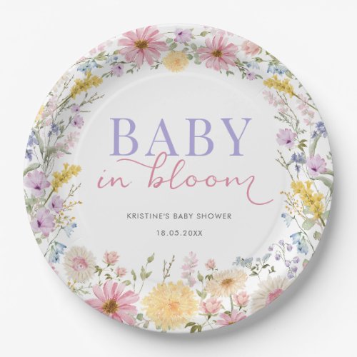 Baby in Bloom: Soft Wildflower Meadow Baby Shower Paper Plates