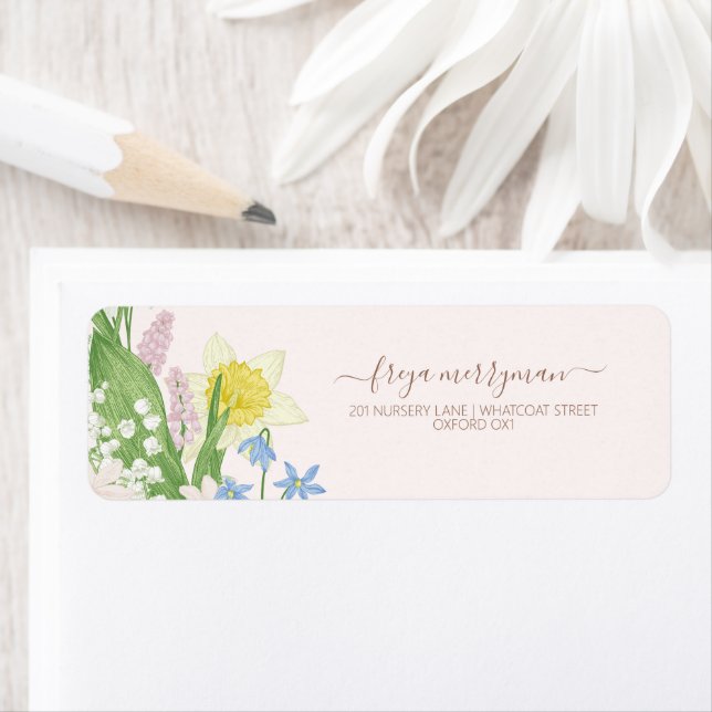 Baby in Bloom Spring Easter Baby Shower Label (Insitu)