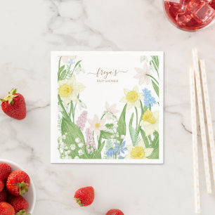 Baby in Bloom Spring Easter Baby Shower Napkins