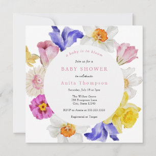 Baby in Bloom Spring Floral Baby Shower Invitation