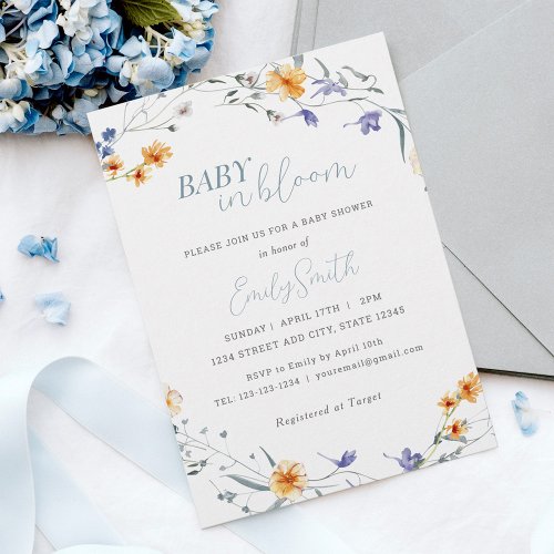 Baby in Bloom Spring Floral Baby Shower Invitation