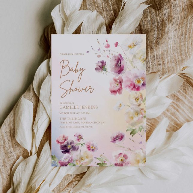 Baby in Bloom Spring Floral Baby Shower Invitation (Creator Uploaded)