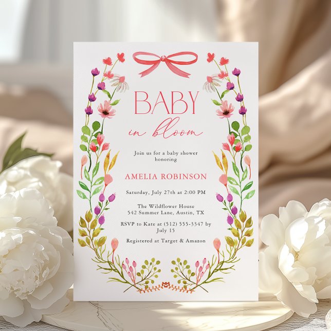 Baby in Bloom Spring Floral Baby Shower Invitation (Creator Uploaded)