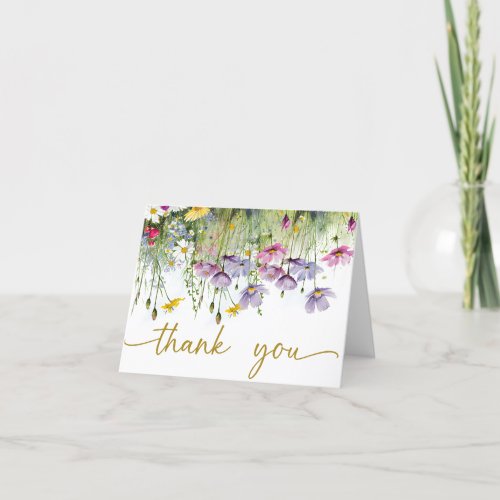 Baby in Bloom  Spring Floral Baby Shower Thank You Card