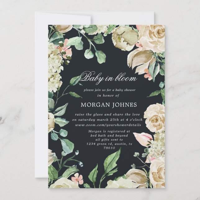 baby in bloom spring garden Shower Invitation (Front)