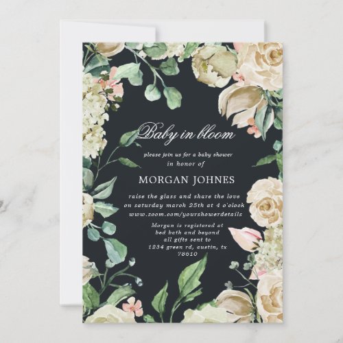 baby in bloom spring garden Shower Invitation