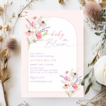 Baby in Bloom Spring Pink Wildflower Baby Shower Invitation