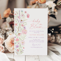 Baby in Bloom Spring Pink Wildflower Baby Shower Invitation