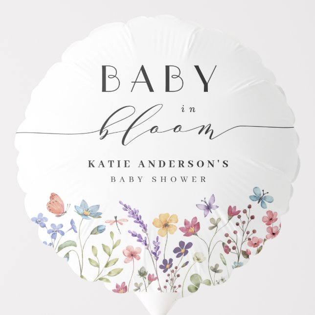 Baby in Bloom Spring Summer Floral Baby Shower Balloon (Front)