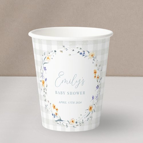 Baby in Bloom Spring Summer Floral Baby Shower Paper Cups