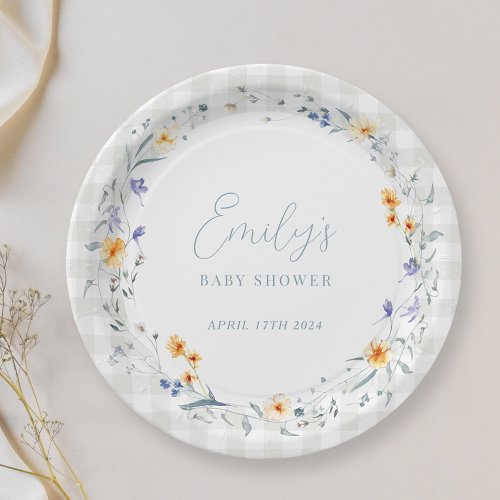 Baby in Bloom Spring Summer Floral Baby Shower Paper Plates