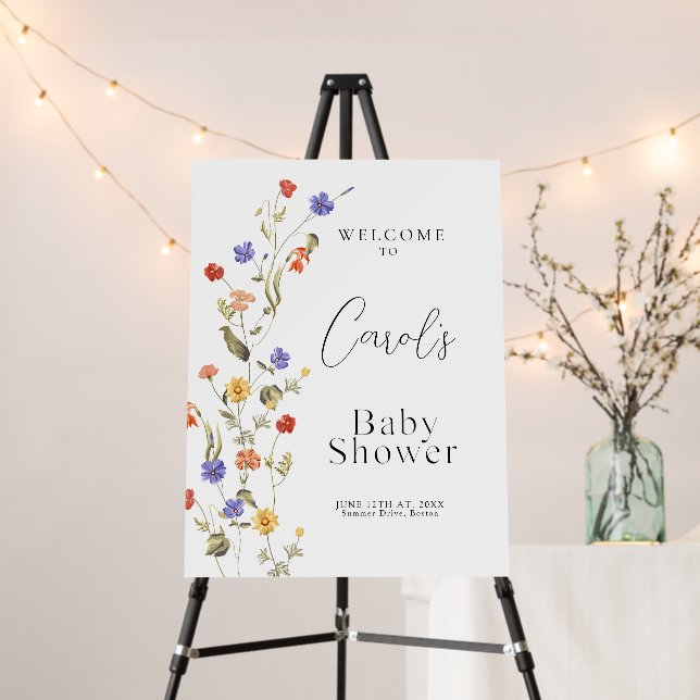Baby In Bloom Spring summer wildflower Baby Shower Foam Board (In Situ (Stand))