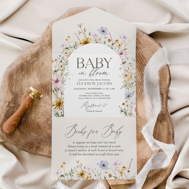 Baby in Bloom Spring Wildflower Baby Shower All In One Invitation (Creator Uploaded)