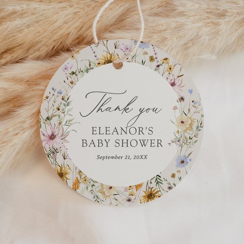 Baby in Bloom Spring Wildflower Baby Shower Favor Tags