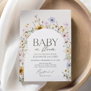 Baby in Bloom Spring Wildflower Baby Shower Invitation