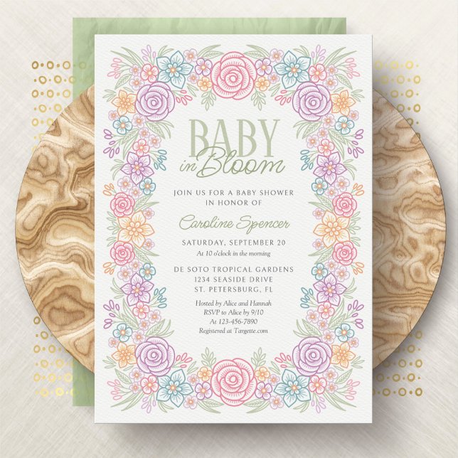 Baby In Bloom Spring Wildflower Baby Shower Invitation (Creator Uploaded)