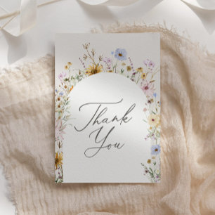 Baby in Bloom Spring Wildflower Baby Shower Letterpress Thank You Card