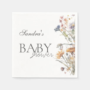 Baby in Bloom Spring Wildflower Baby Shower Napkins