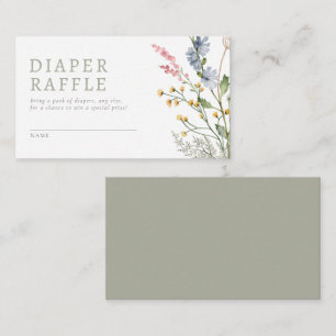 Baby in Bloom Spring Wildflower Diaper Raffle Enclosure Card