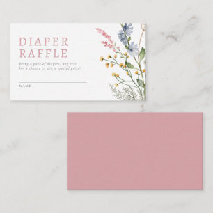 Baby in Bloom Spring Wildflower Diaper Raffle Enclosure Card