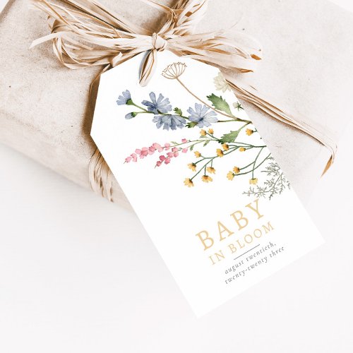 Baby in Bloom Spring Wildflower Floral Baby Favor Gift Tags