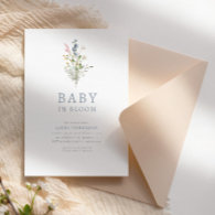 Baby in Bloom Spring Wildflower Floral Baby Shower Invitation