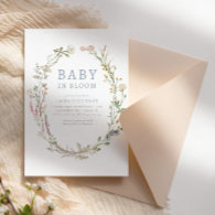 Baby in Bloom Spring Wildflower Floral Baby Shower Invitation