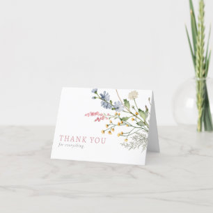 Baby in Bloom Spring Wildflower Floral Letterpress Thank You Card