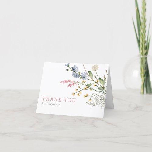 Baby in Bloom Spring Wildflower Floral Thank You Card