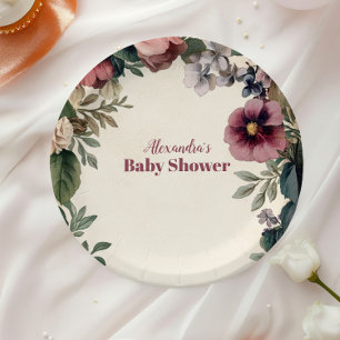 Baby in Bloom Spring Wildflower  Paper Plates