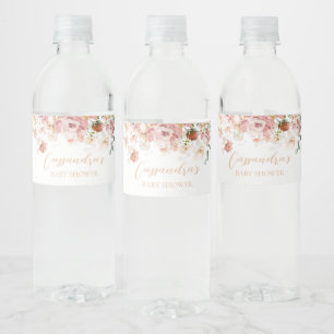 Baby in Bloom Spring Wildflower Water Bottle Label