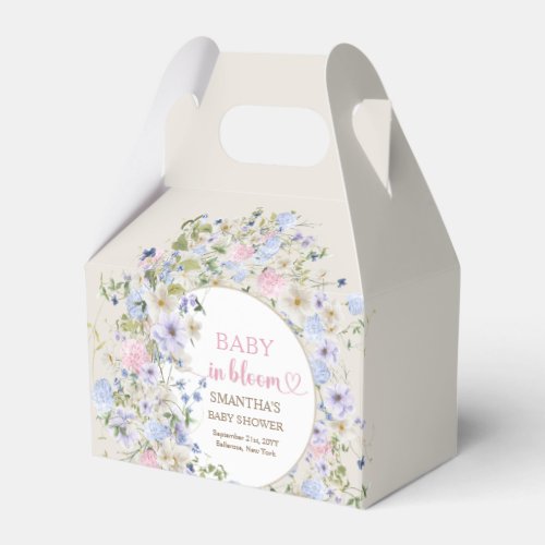 Baby in bloom spring Wildflowers Arch Baby Shower Favor Boxes