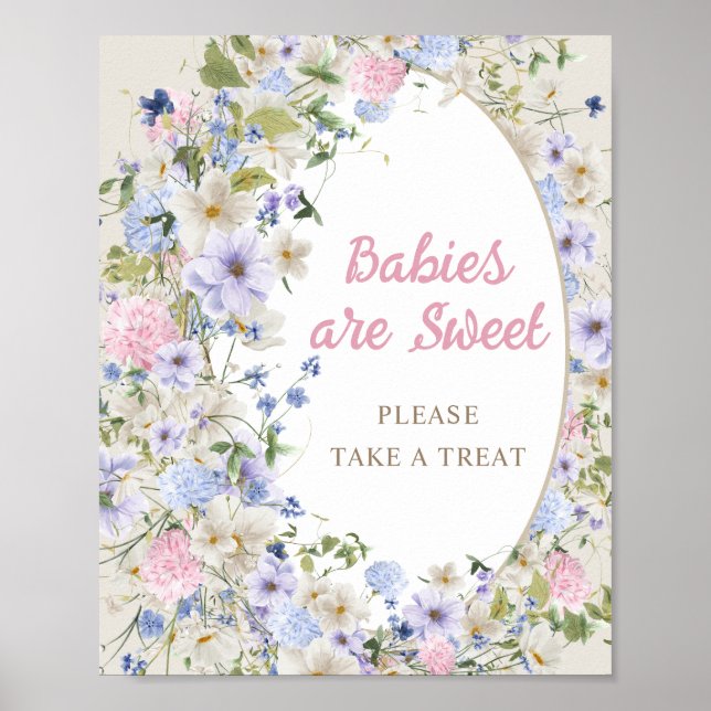 Baby in bloom spring Wildflowers Babies are sweet Poster (Front)