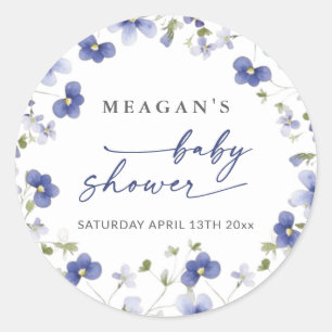 Baby In Bloom Spring Wildflowers Baby Shower Classic Round Sticker