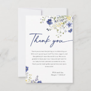 Baby In Bloom Spring Wildflowers Thank You Card