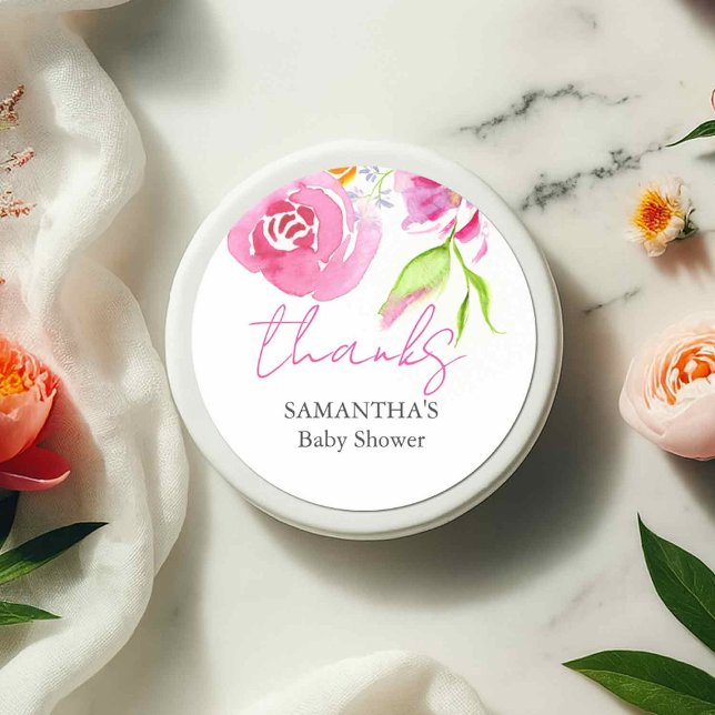 Baby In Bloom Stickers (baby in bloom stickers features watercolor pink flowers)
