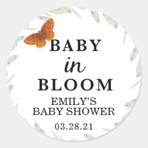 Baby in Bloom Stickers, Baby Shower Seed Packet Classic Round Sticker