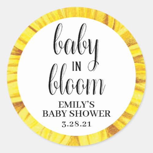 Baby in Bloom Stickers Seed Packet Baby Shower Classic Round Sticker
